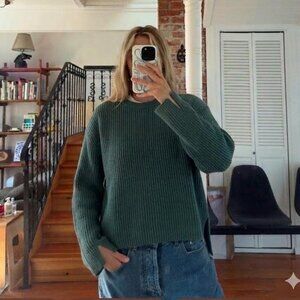 pull and bear slouchy green sweater